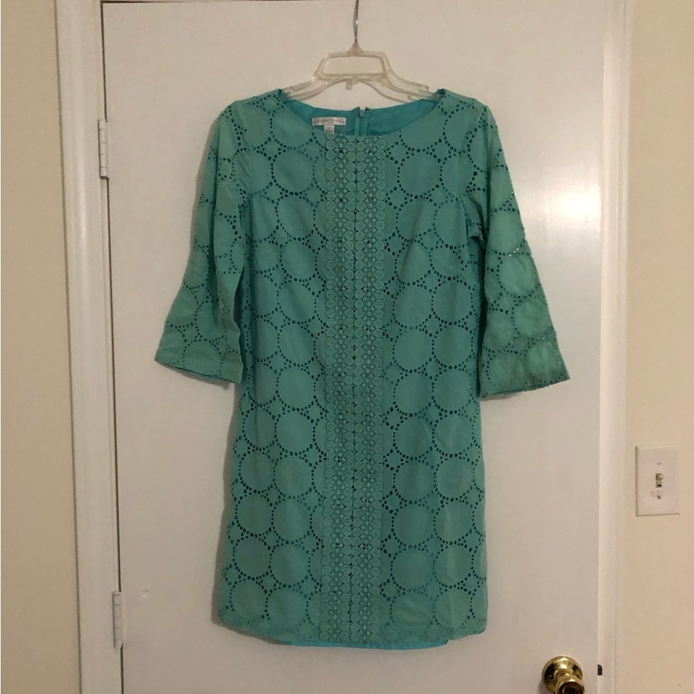 Eyelet Turquoise Dress